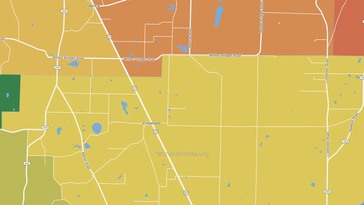 Eldorendo, GA Map of Vandalism Rates