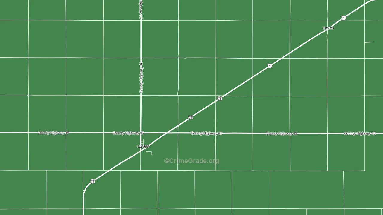 Eldred, MN Map of Vandalism Rates