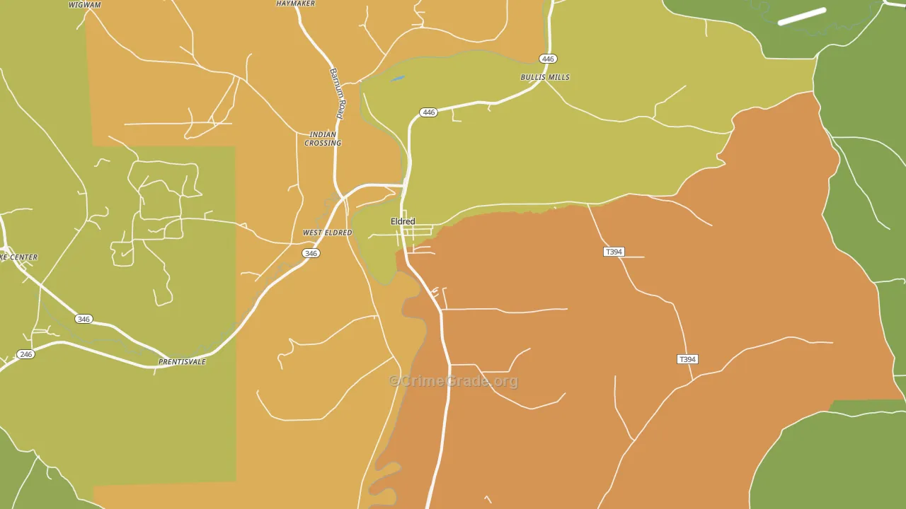 Eldred, PA Map of Vandalism Rates