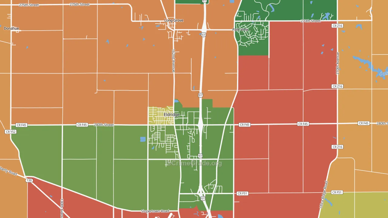 Eldridge, IA Map of Vandalism Rates