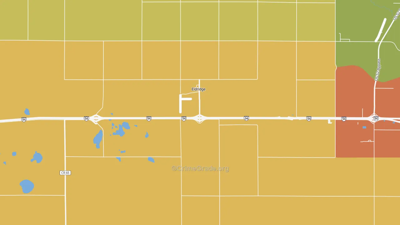 Eldridge, ND Map of Vandalism Rates