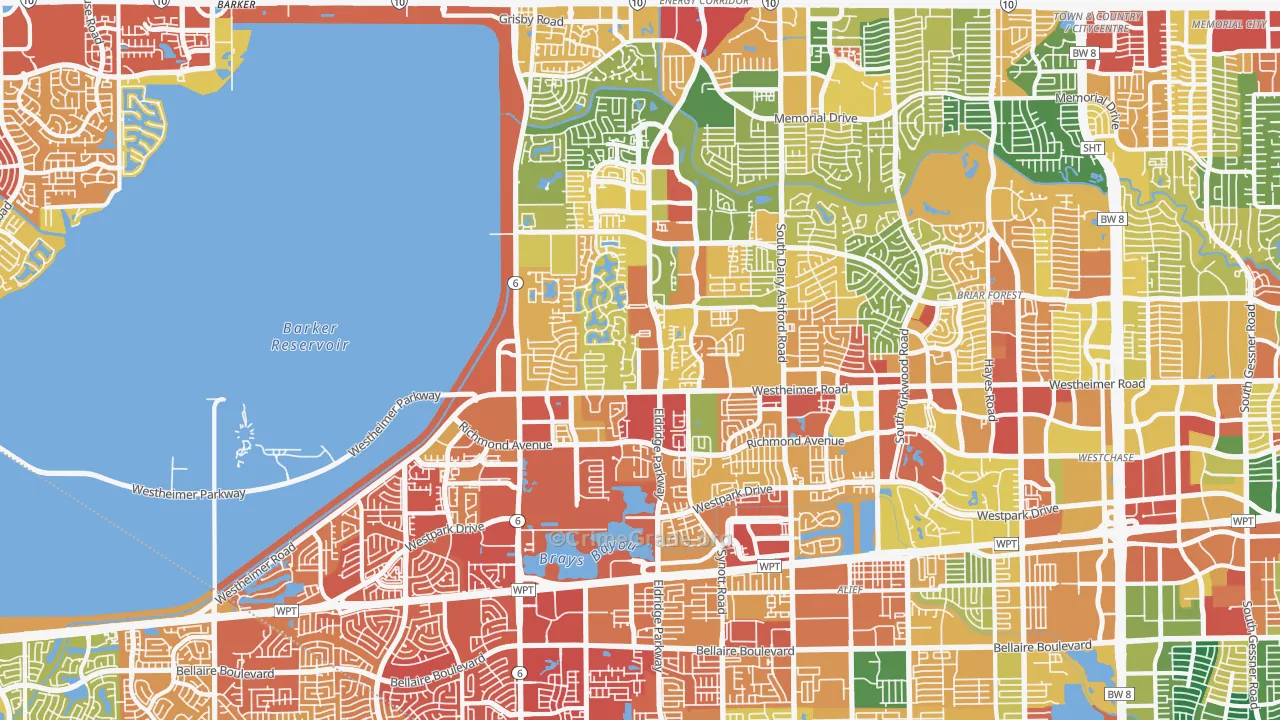 Eldridge-West Oaks, Houston, TX Map of Vandalism Rates