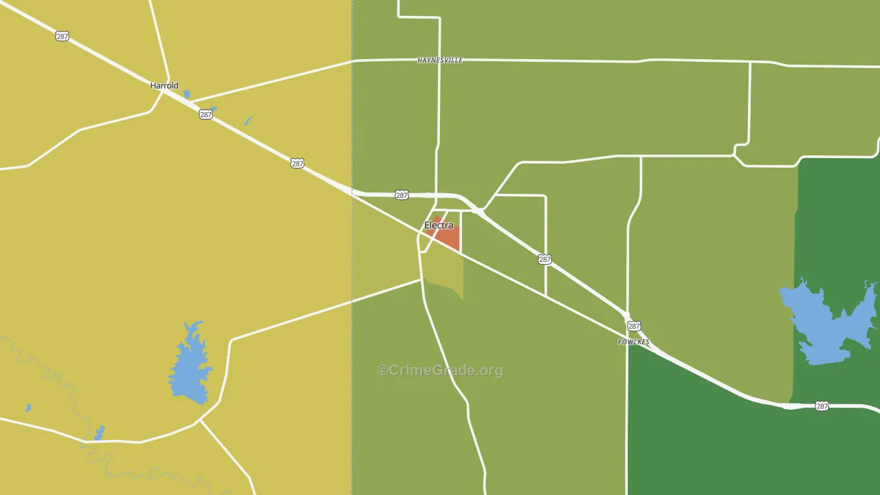 Electra, TX Map of Vandalism Rates