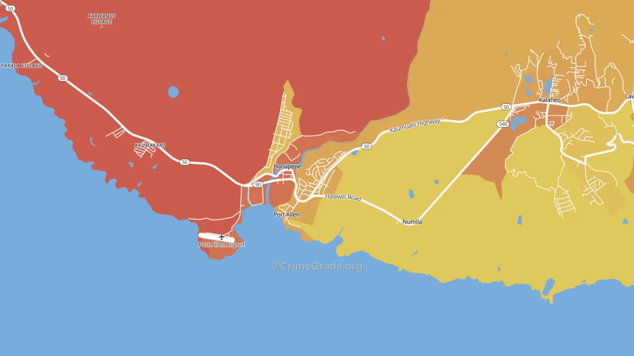 Eleele, HI Map of Vandalism Rates