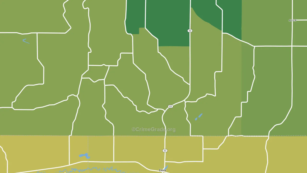 Eleva, WI Map of Vandalism Rates