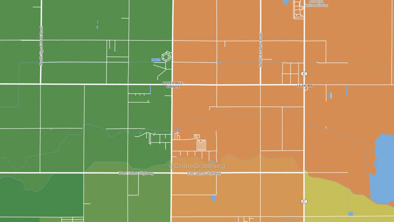 Eleven Mile Corner, AZ Map of Vandalism Rates
