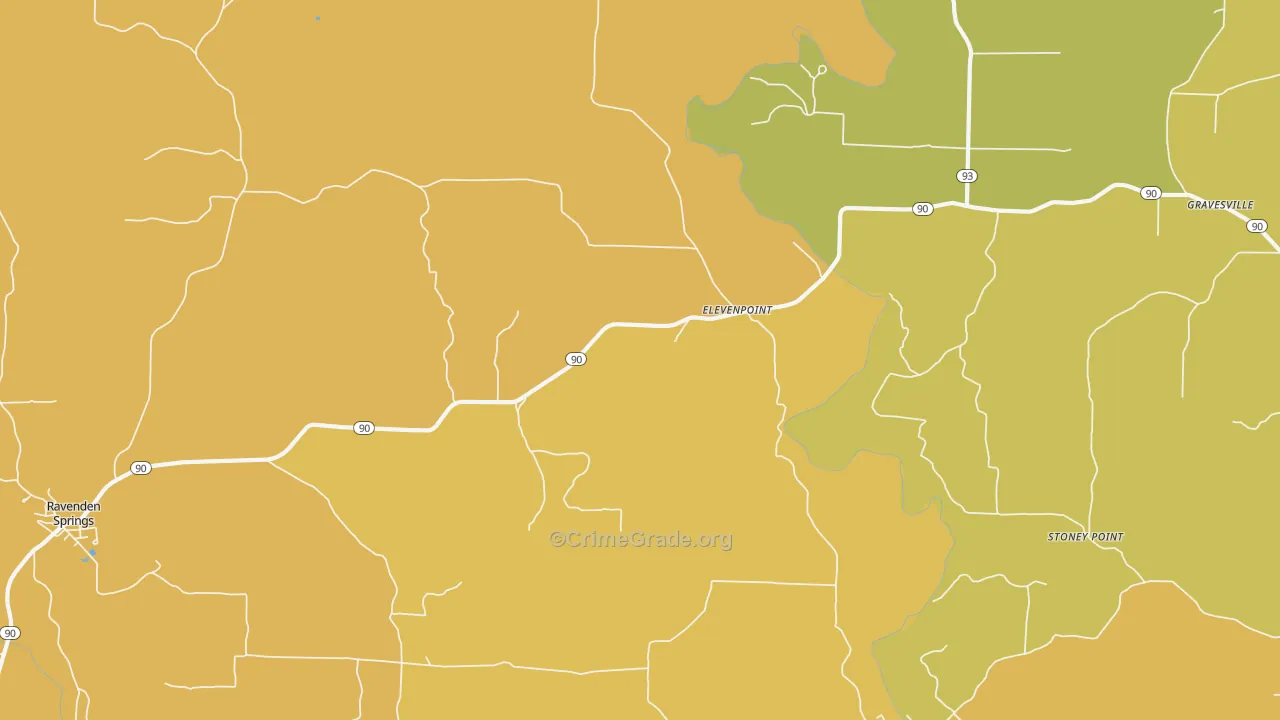 Elevenpoint, AR Map of Vandalism Rates