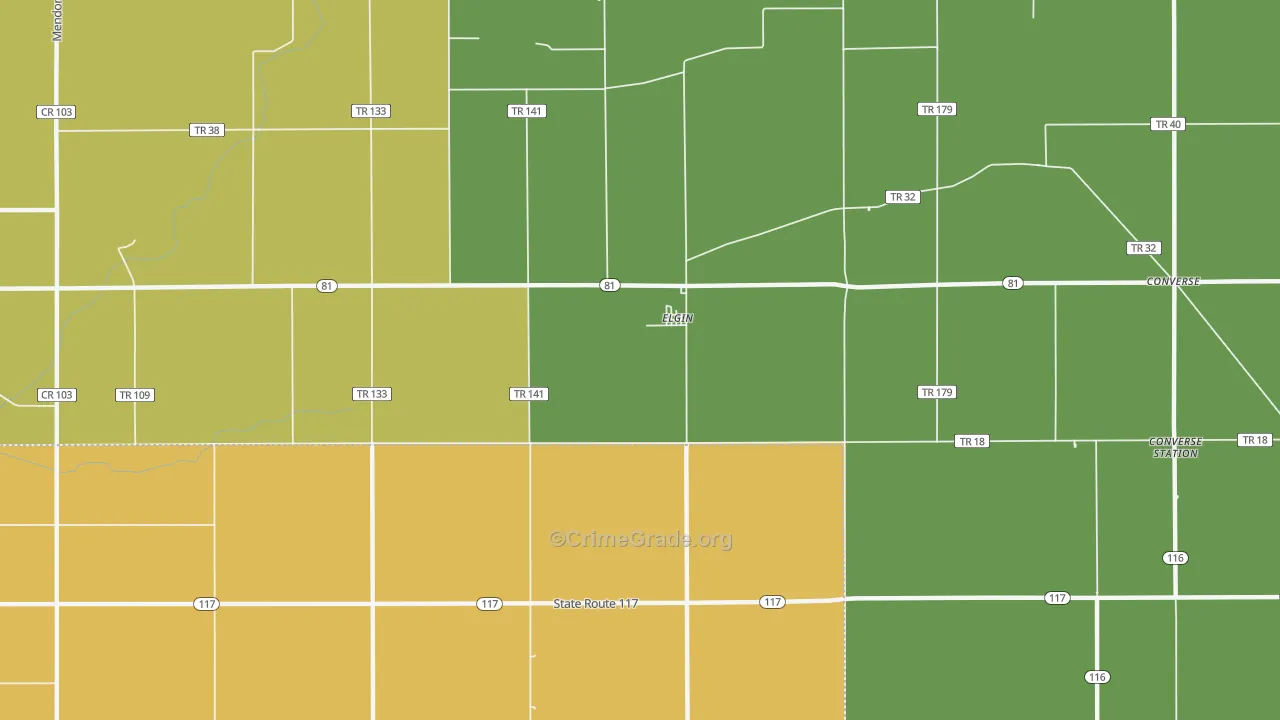 Elgin, OH Map of Vandalism Rates