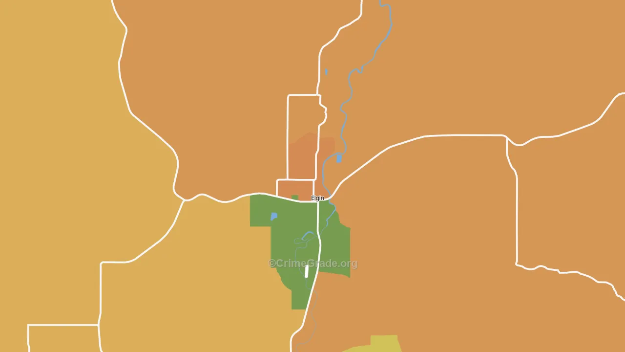 Elgin, OR Map of Vandalism Rates