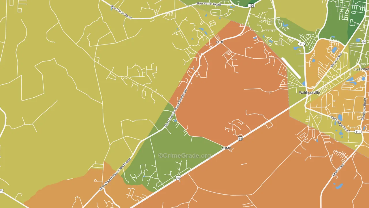 Elim, GA Map of Vandalism Rates