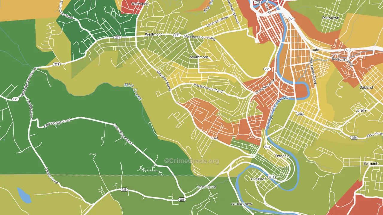 Elim, PA Map of Vandalism Rates