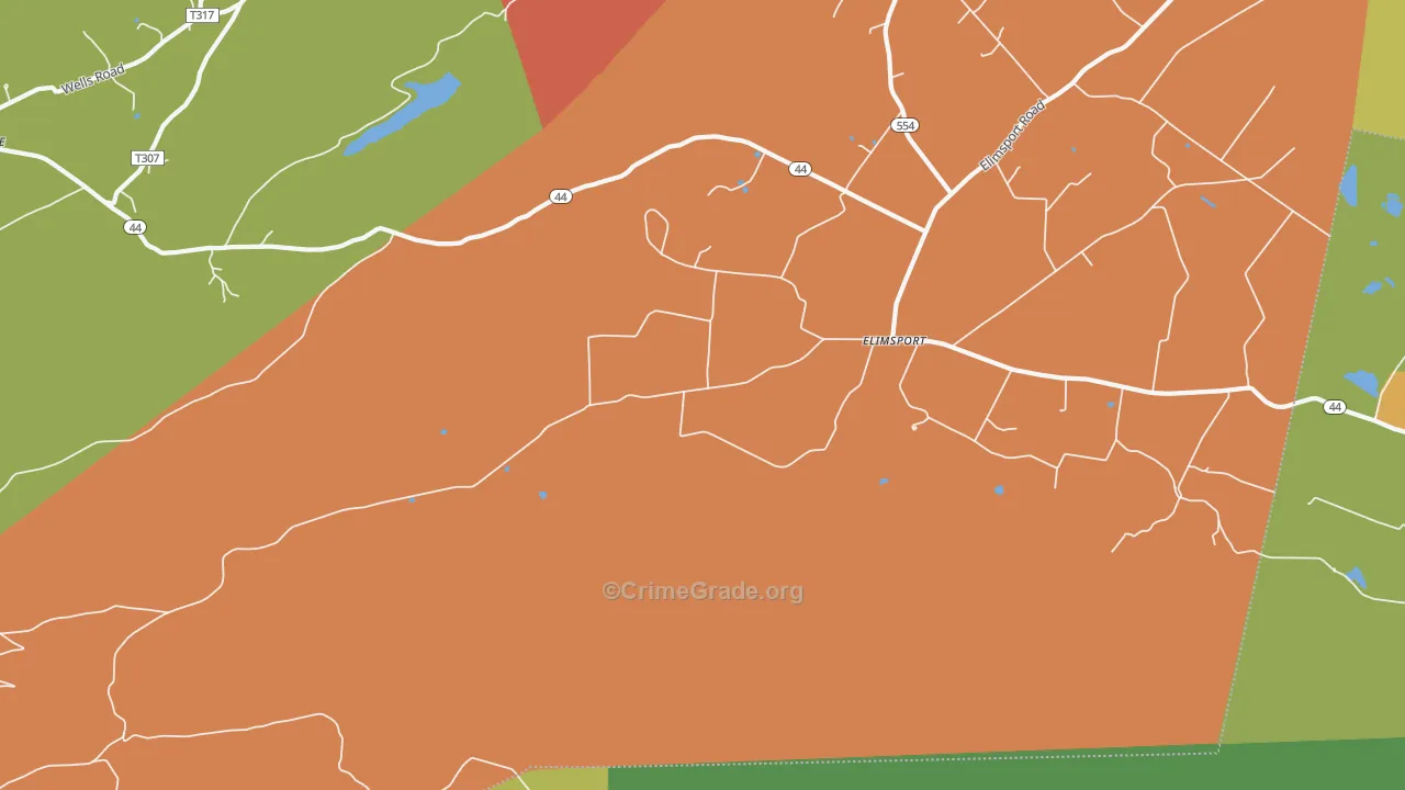 Elimsport, PA Map of Vandalism Rates