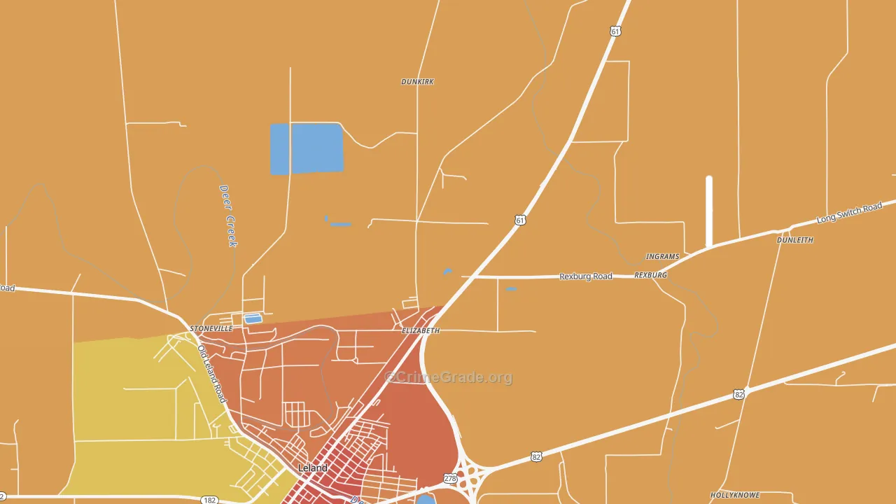 Elizabeth, MS Map of Vandalism Rates