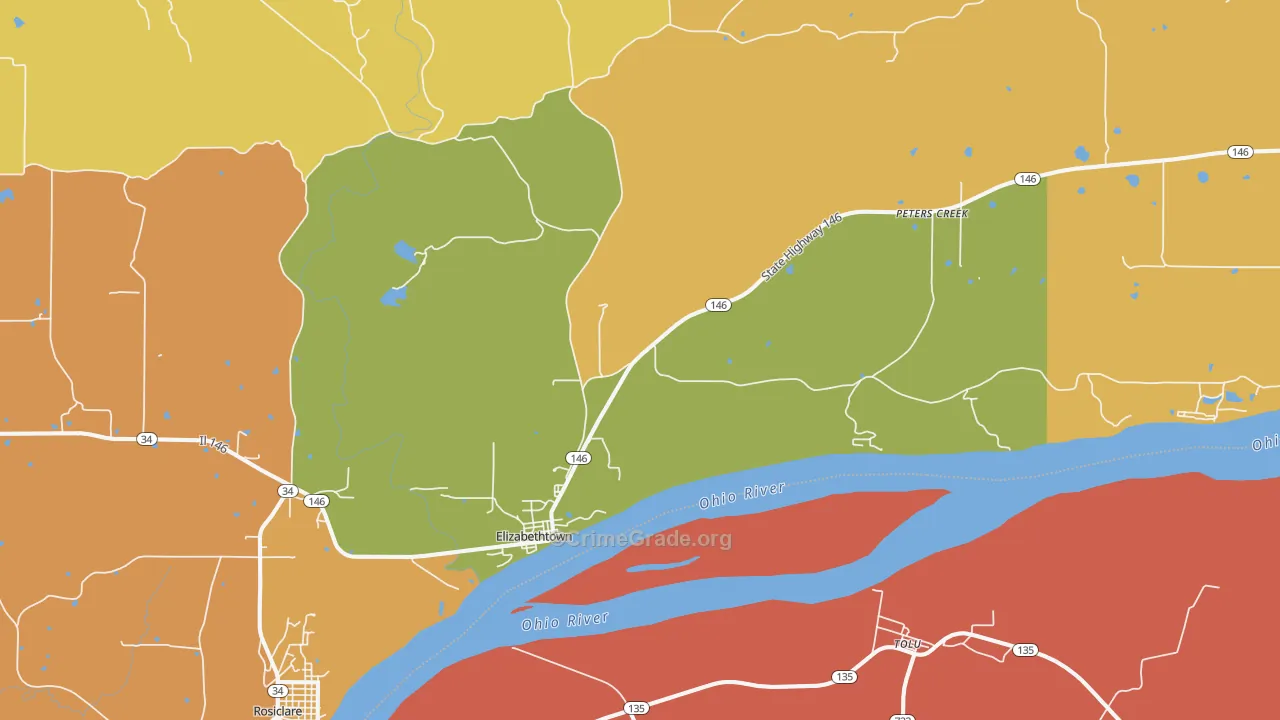 Elizabethtown, IL Map of Vandalism Rates