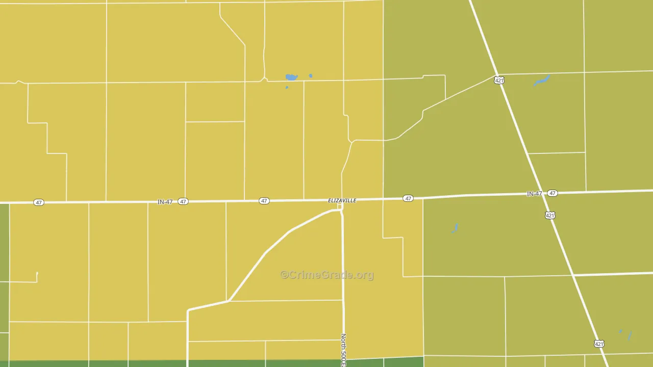Elizaville, IN Map of Vandalism Rates