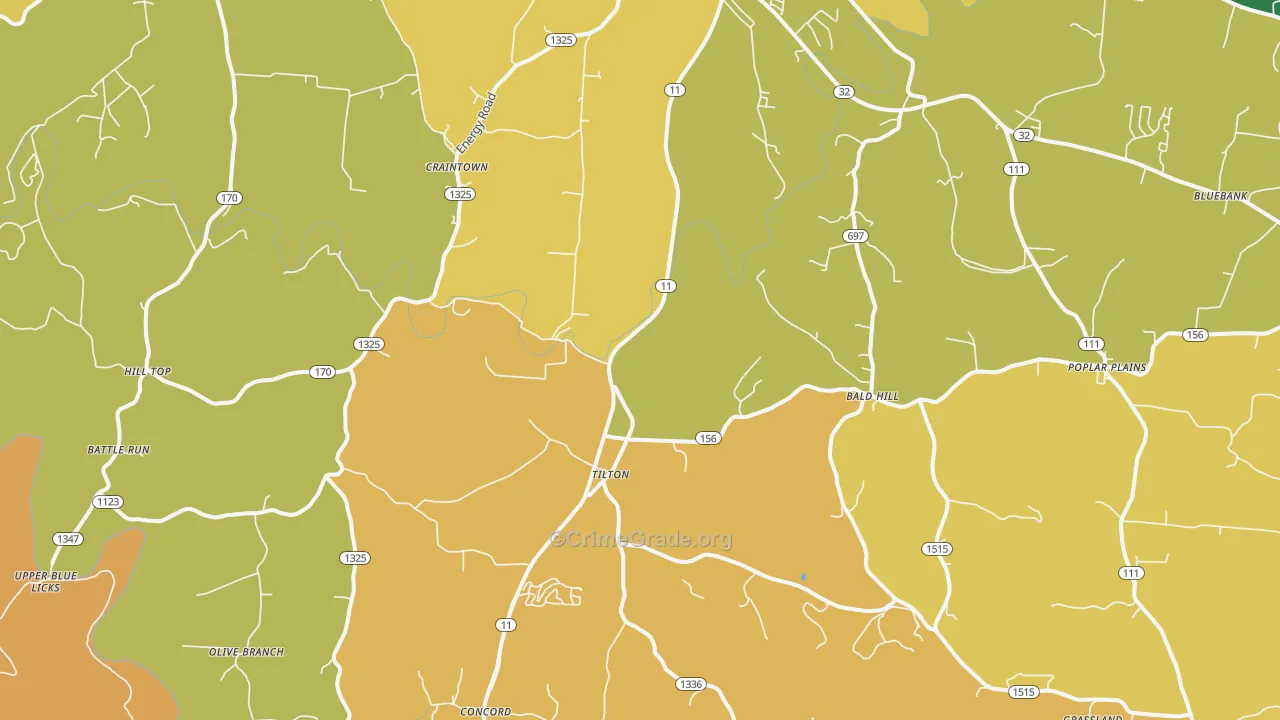 Elizaville, KY Map of Vandalism Rates