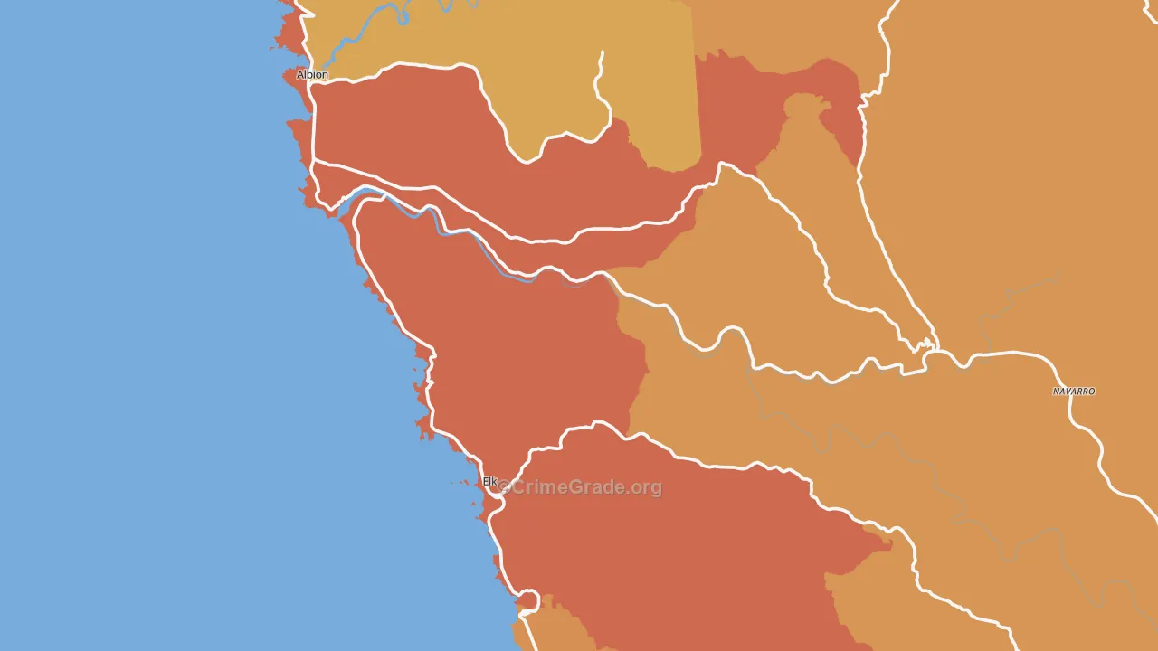 Elk, CA Map of Vandalism Rates