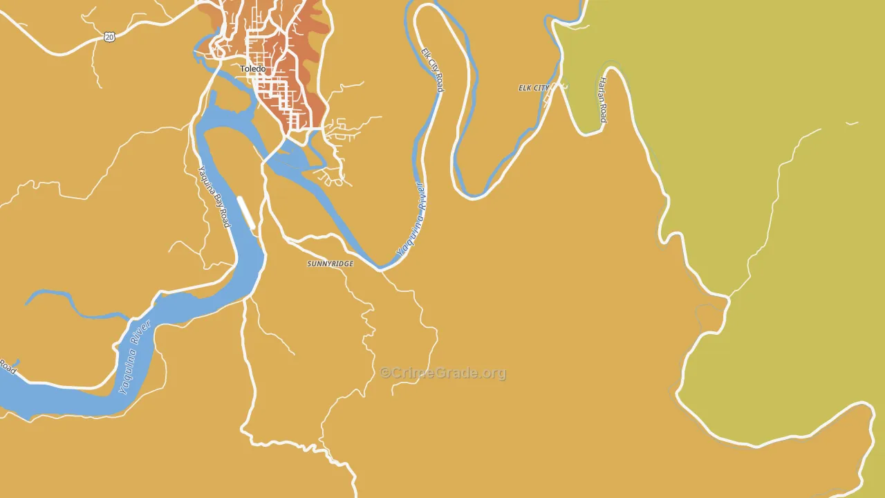 Elk City, OR Map of Vandalism Rates