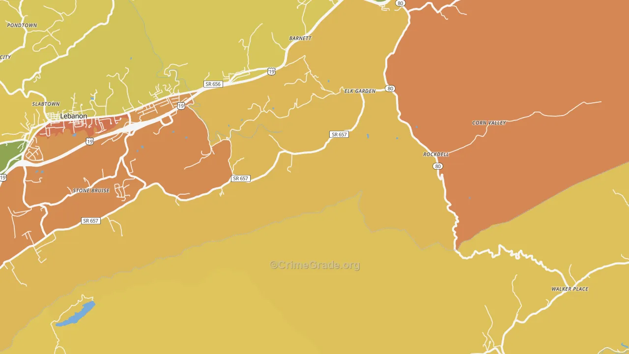 Elk Garden, VA Map of Vandalism Rates