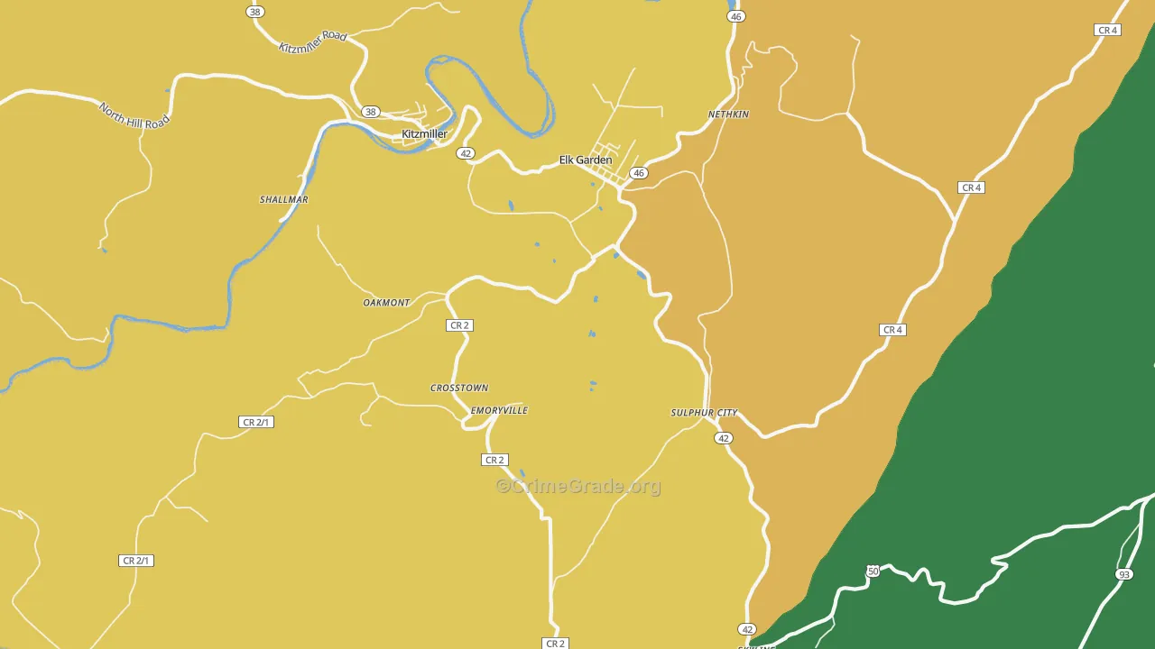 Elk Garden, WV Map of Vandalism Rates