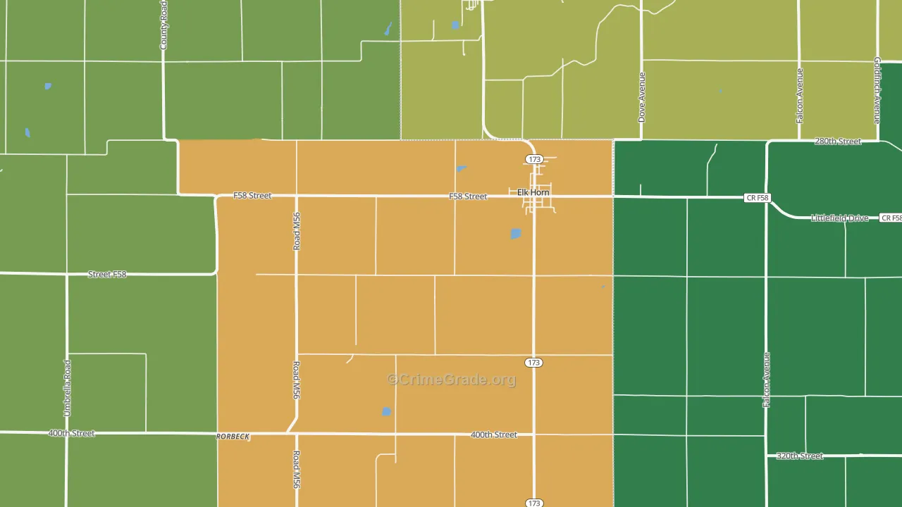 Elk Horn, IA Map of Vandalism Rates