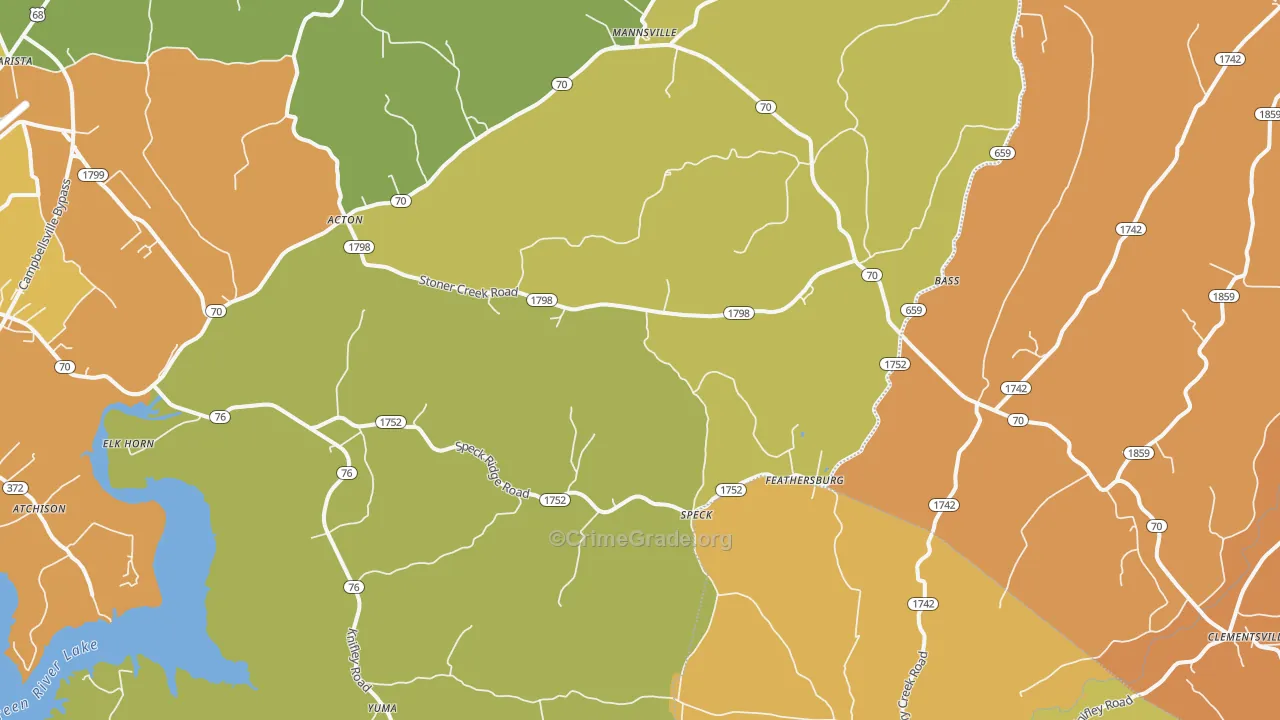 Elk Horn, KY Map of Vandalism Rates