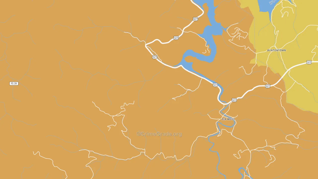Elk Mills, TN Map of Vandalism Rates