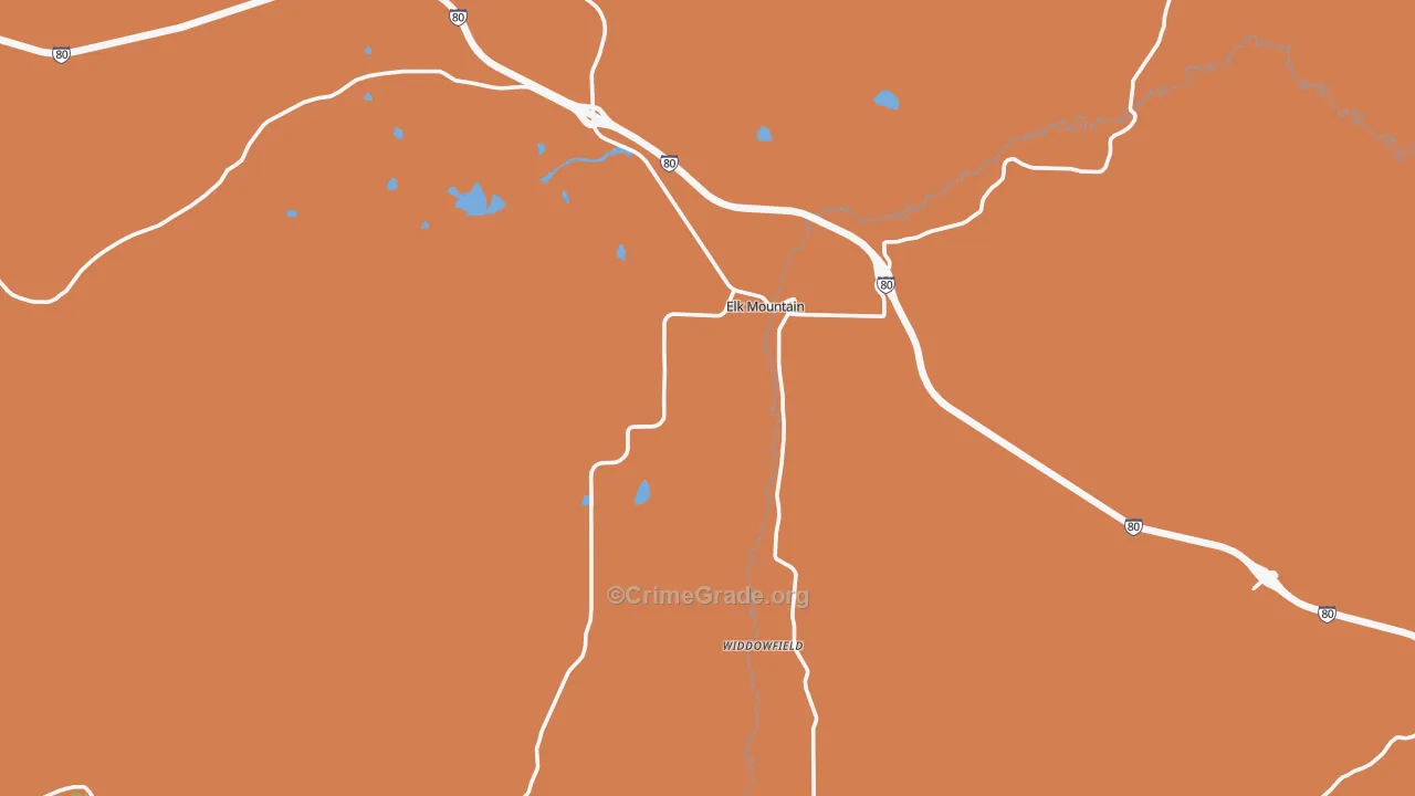 Elk Mountain, WY Map of Vandalism Rates