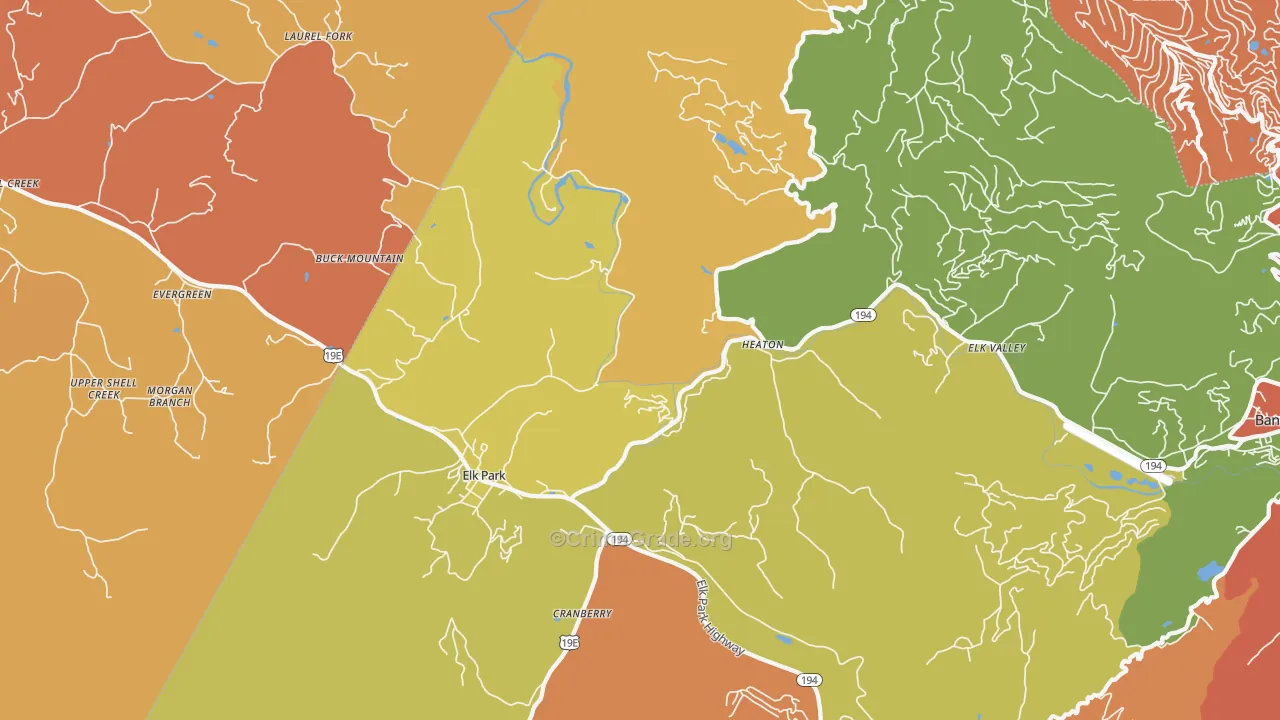Elk Park, NC Map of Vandalism Rates