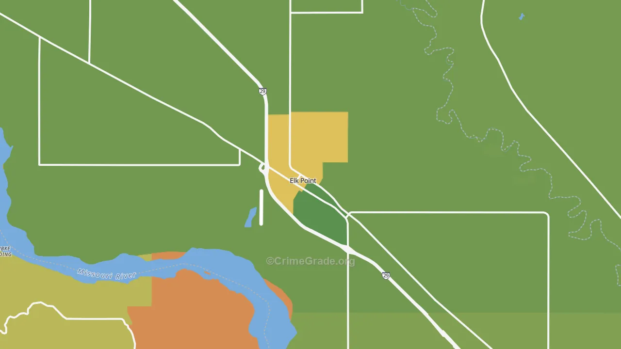 Elk Point, SD Map of Vandalism Rates