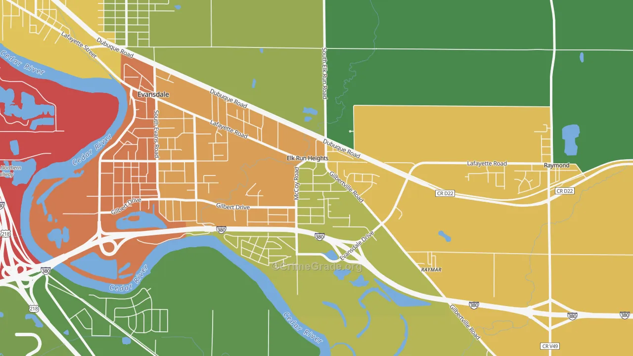 Elk Run Heights, IA Map of Vandalism Rates