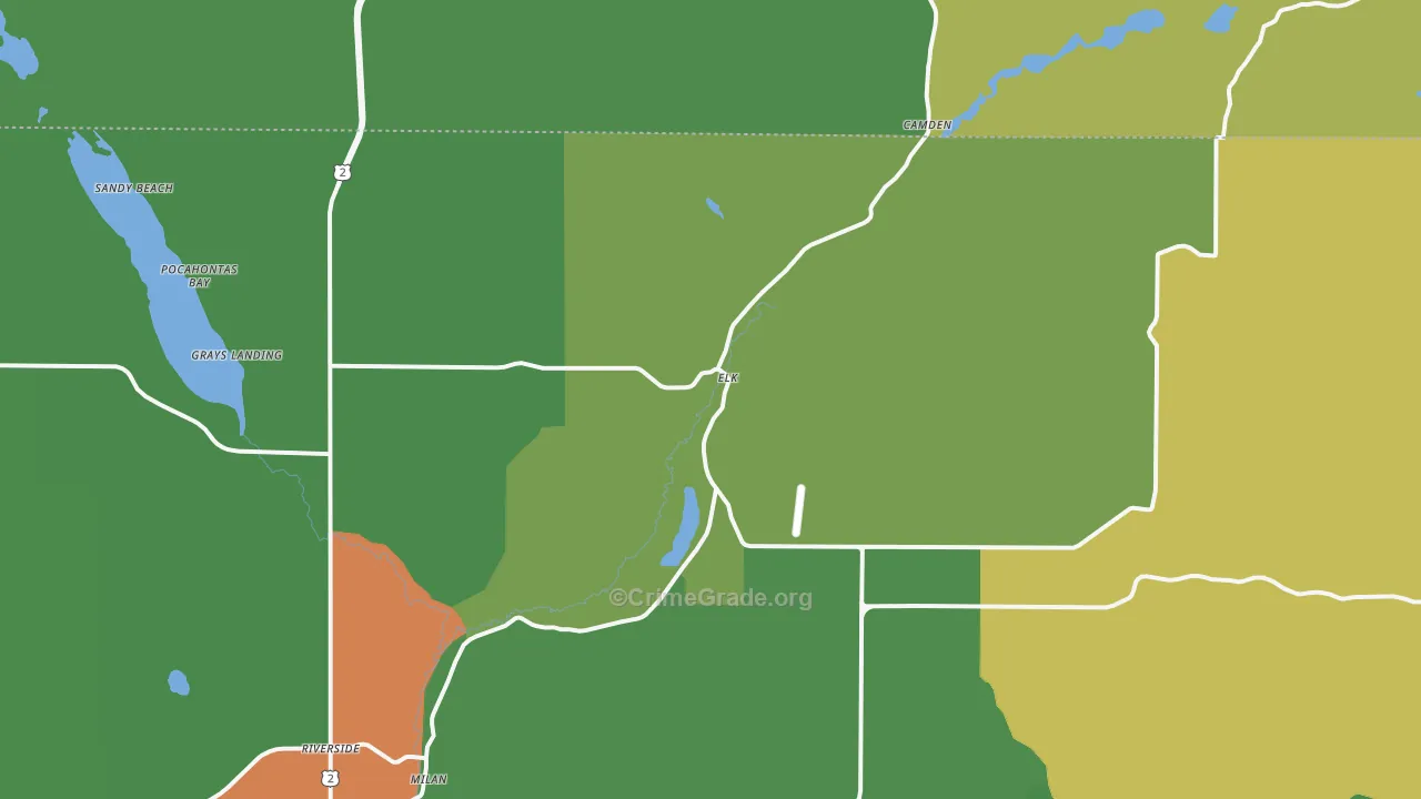 Elk, WA Map of Vandalism Rates