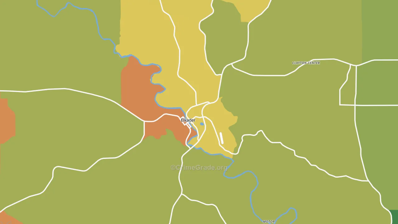 Elkader, IA Map of Vandalism Rates
