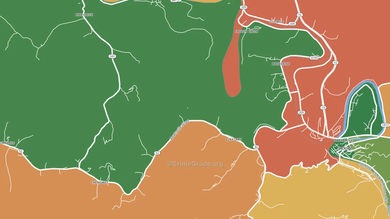 Elkatawa, KY Map of Vandalism Rates
