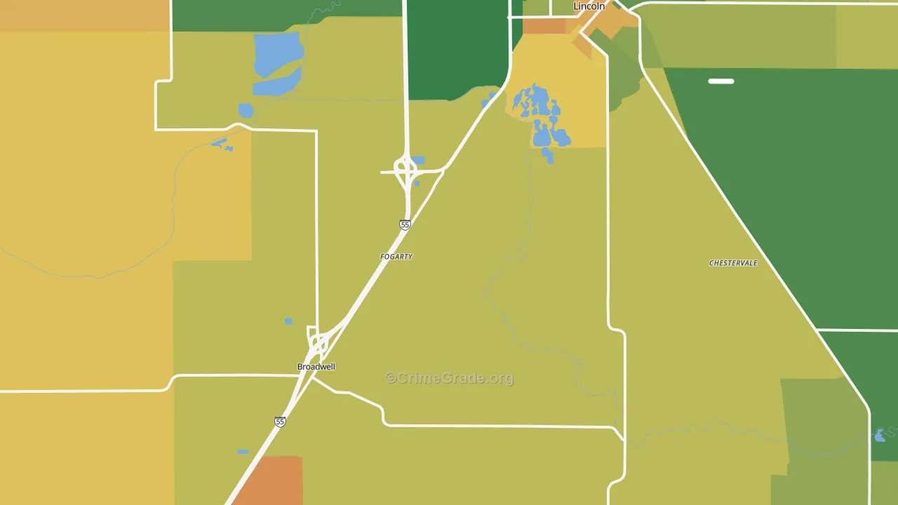 Elkhart, IL Map of Vandalism Rates