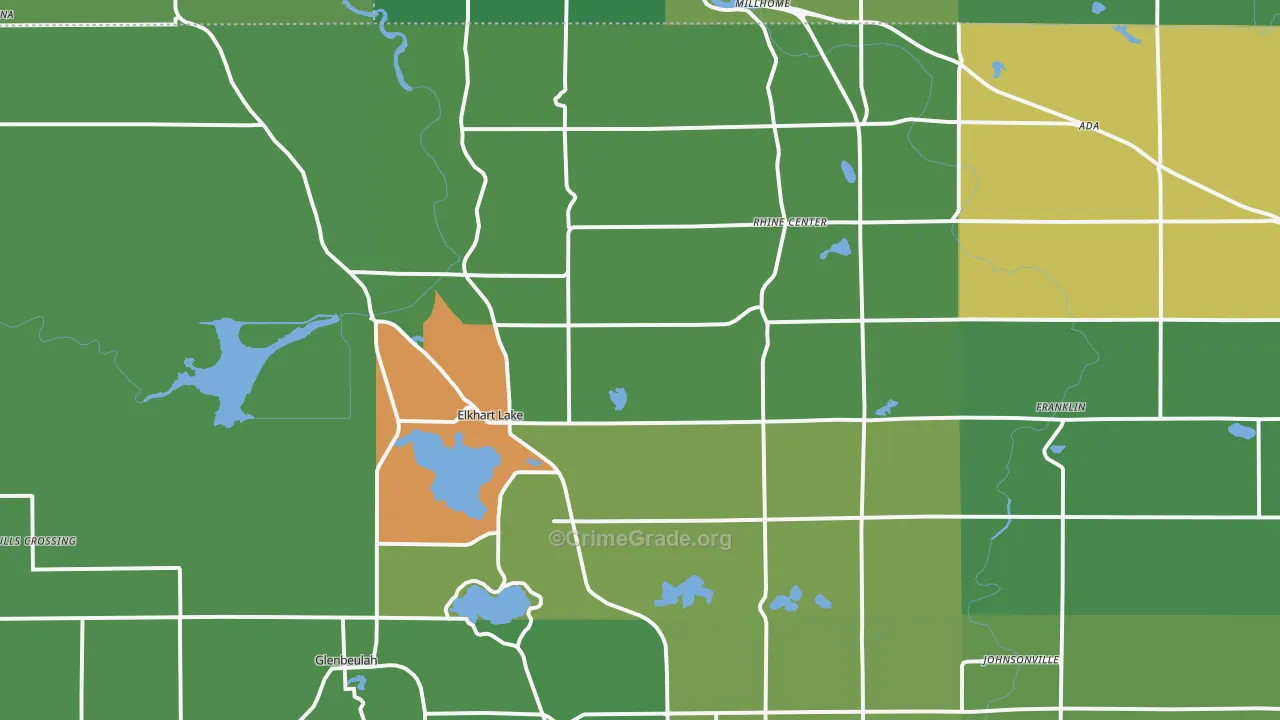 Elkhart Lake, WI Map of Vandalism Rates