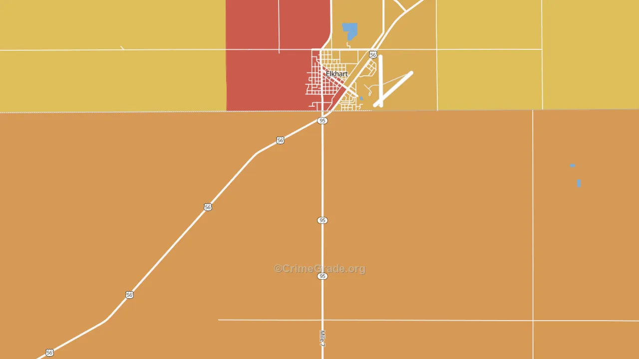 Elkhart, OK Map of Vandalism Rates