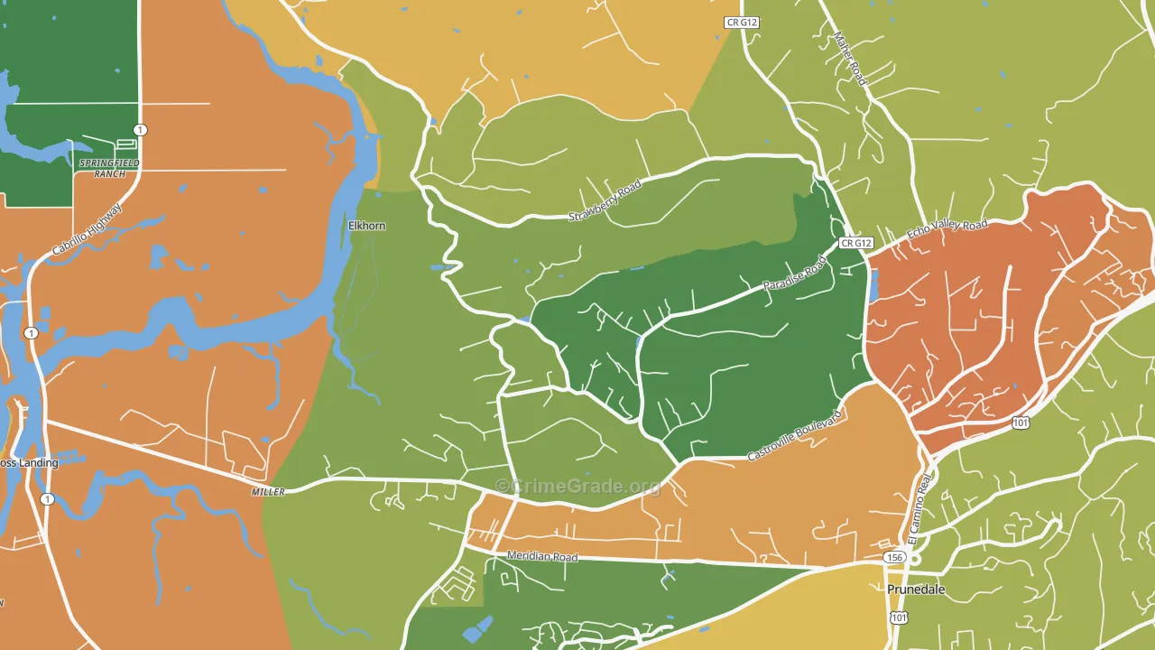 Elkhorn, CA Map of Vandalism Rates