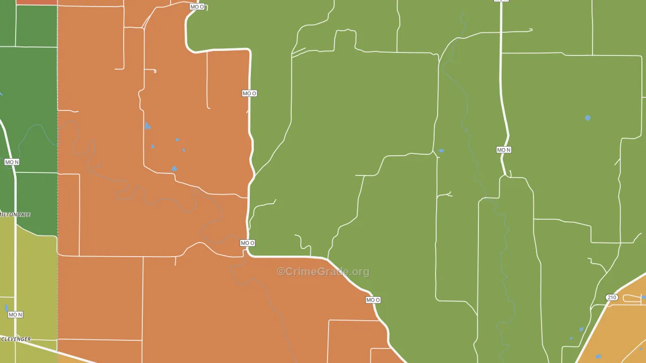 Elkhorn, MO Map of Vandalism Rates