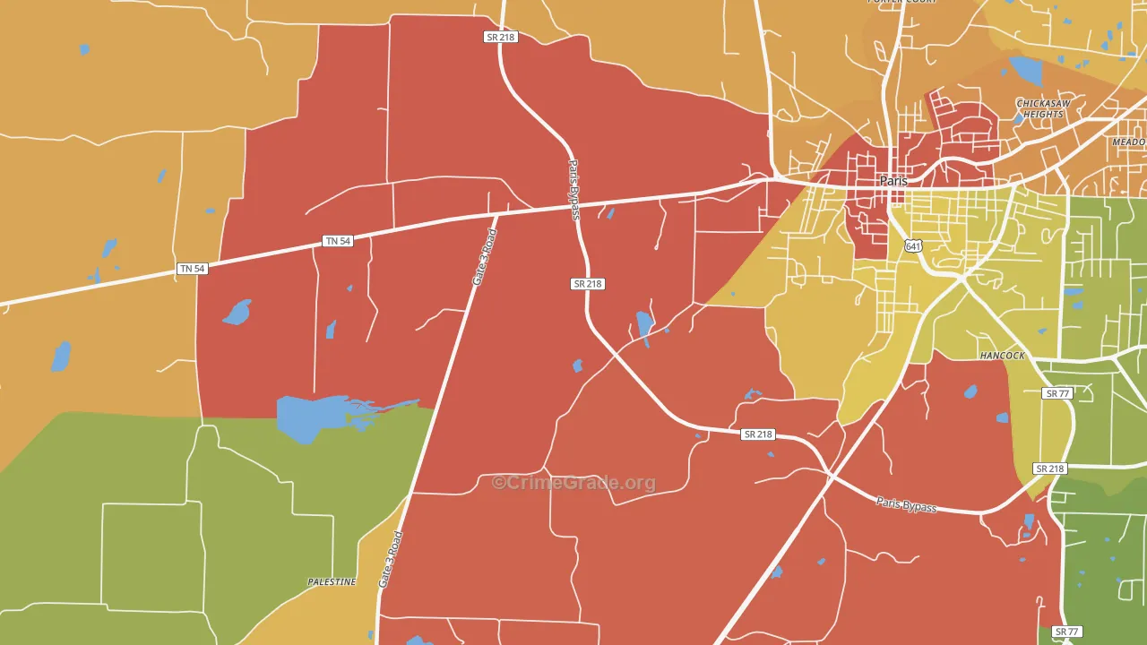 Elkhorn, TN Map of Vandalism Rates