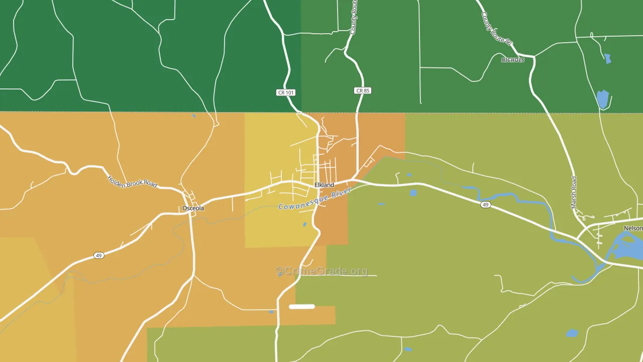 Elkland, PA Map of Vandalism Rates