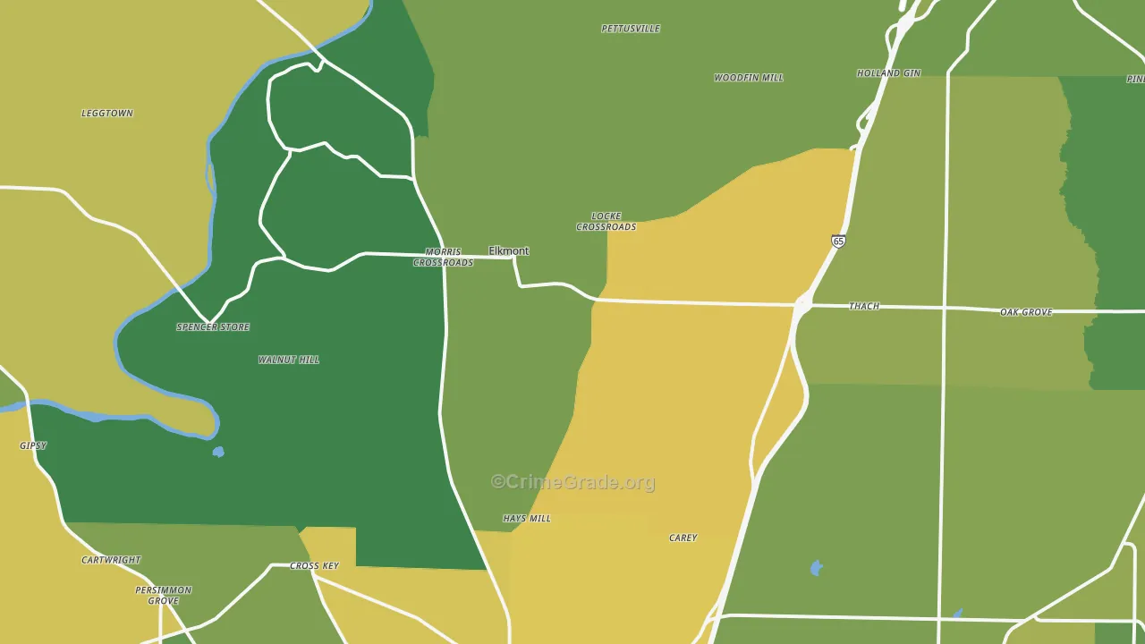 Elkmont, AL Map of Vandalism Rates