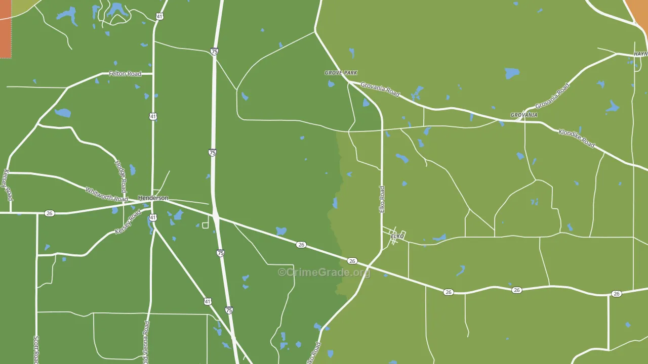 Elko, GA Map of Vandalism Rates