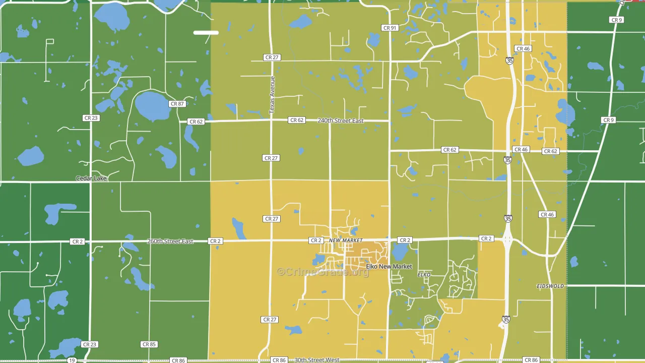 Elko, MN Map of Vandalism Rates