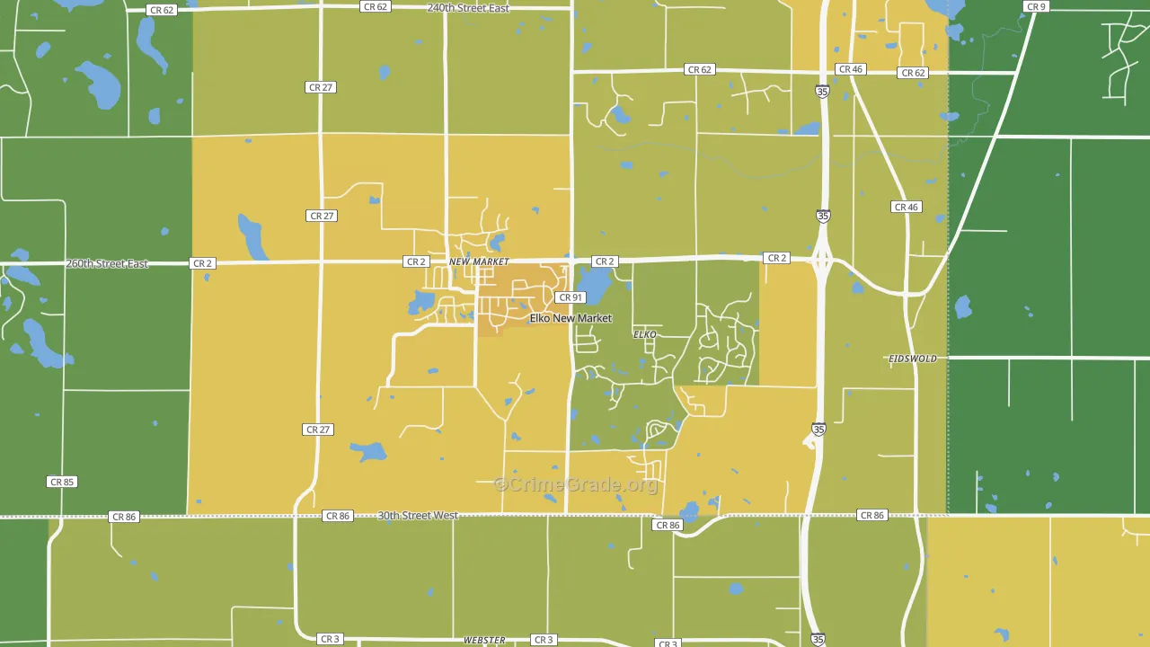 Elko New Market, MN Map of Vandalism Rates