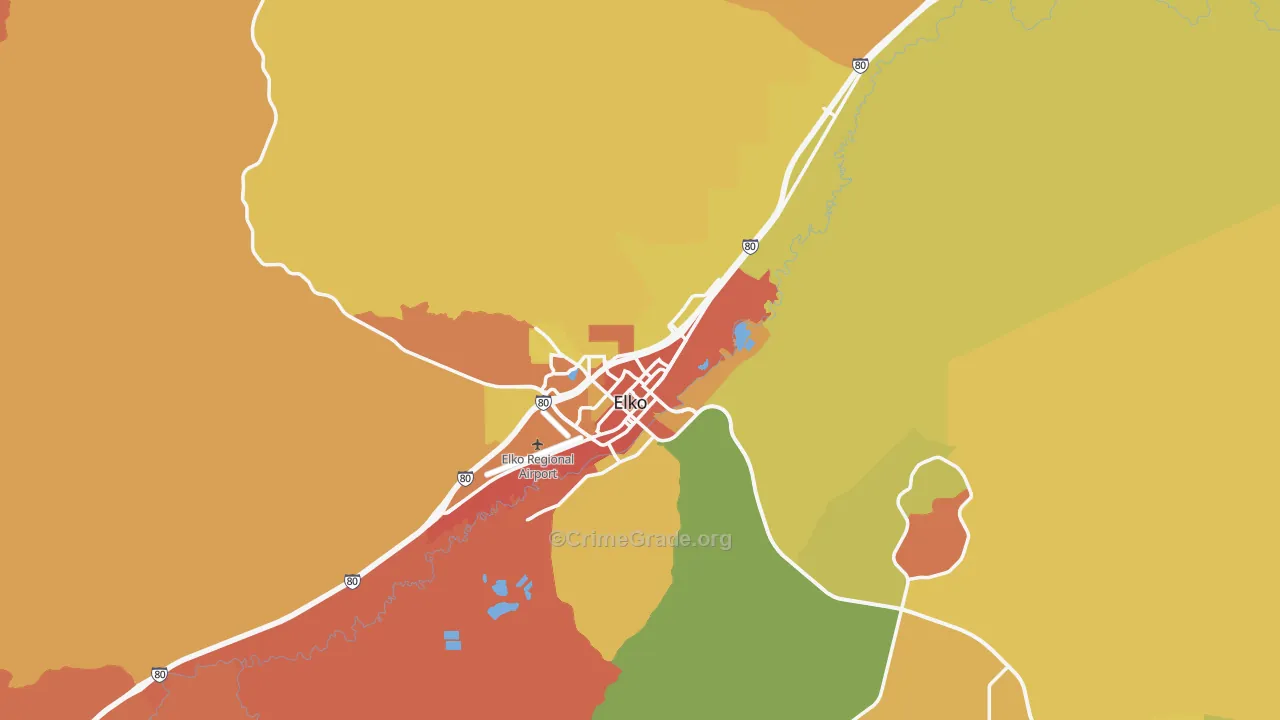 Elko, NV Map of Vandalism Rates
