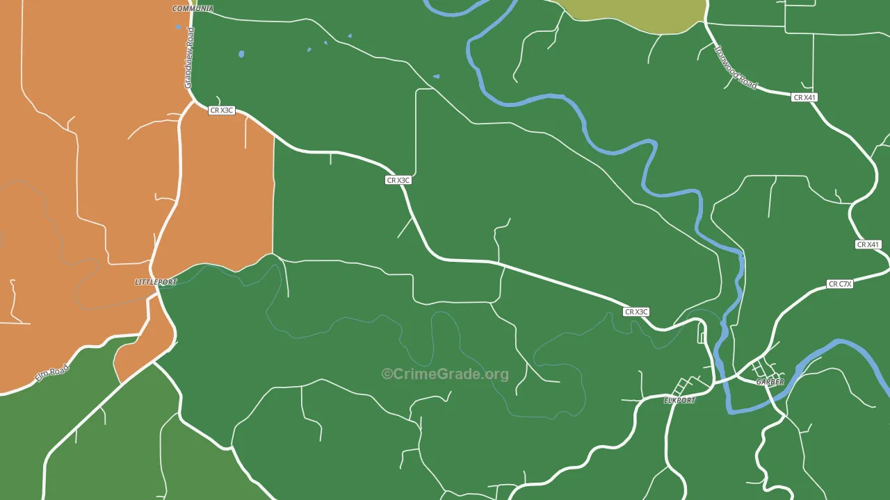 Elkport, IA Map of Vandalism Rates