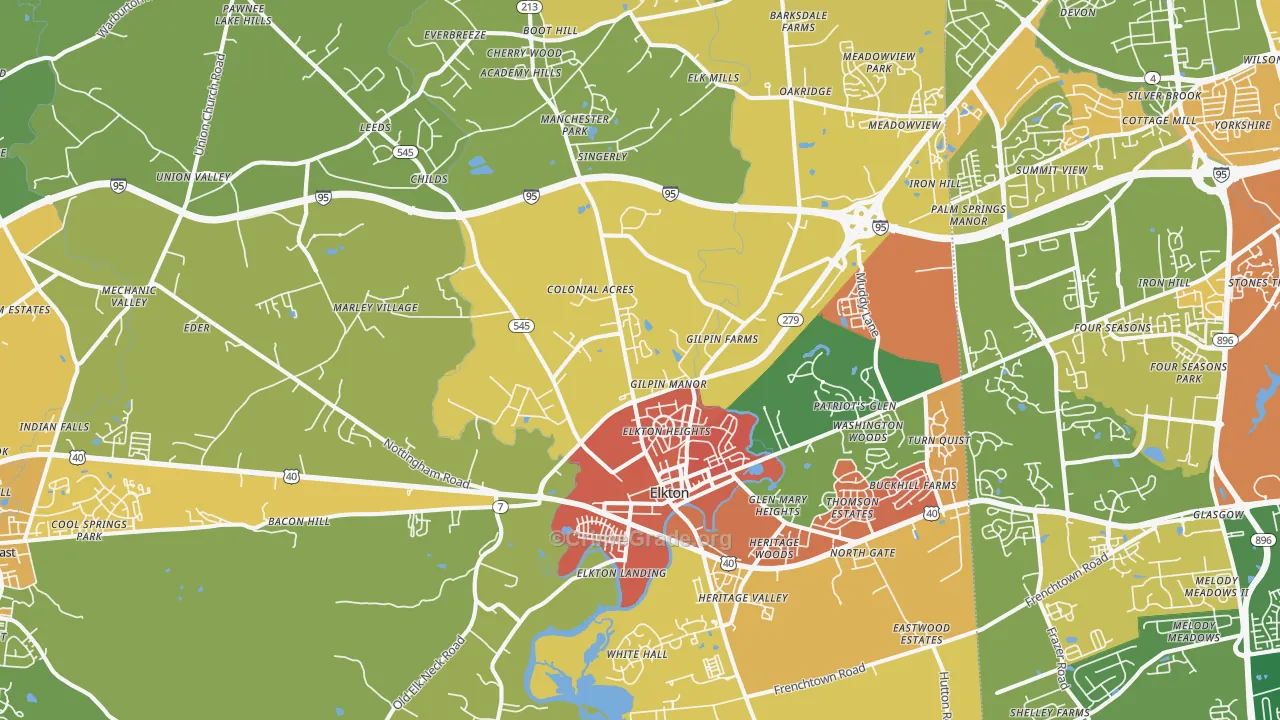 Elkton, MD Map of Vandalism Rates