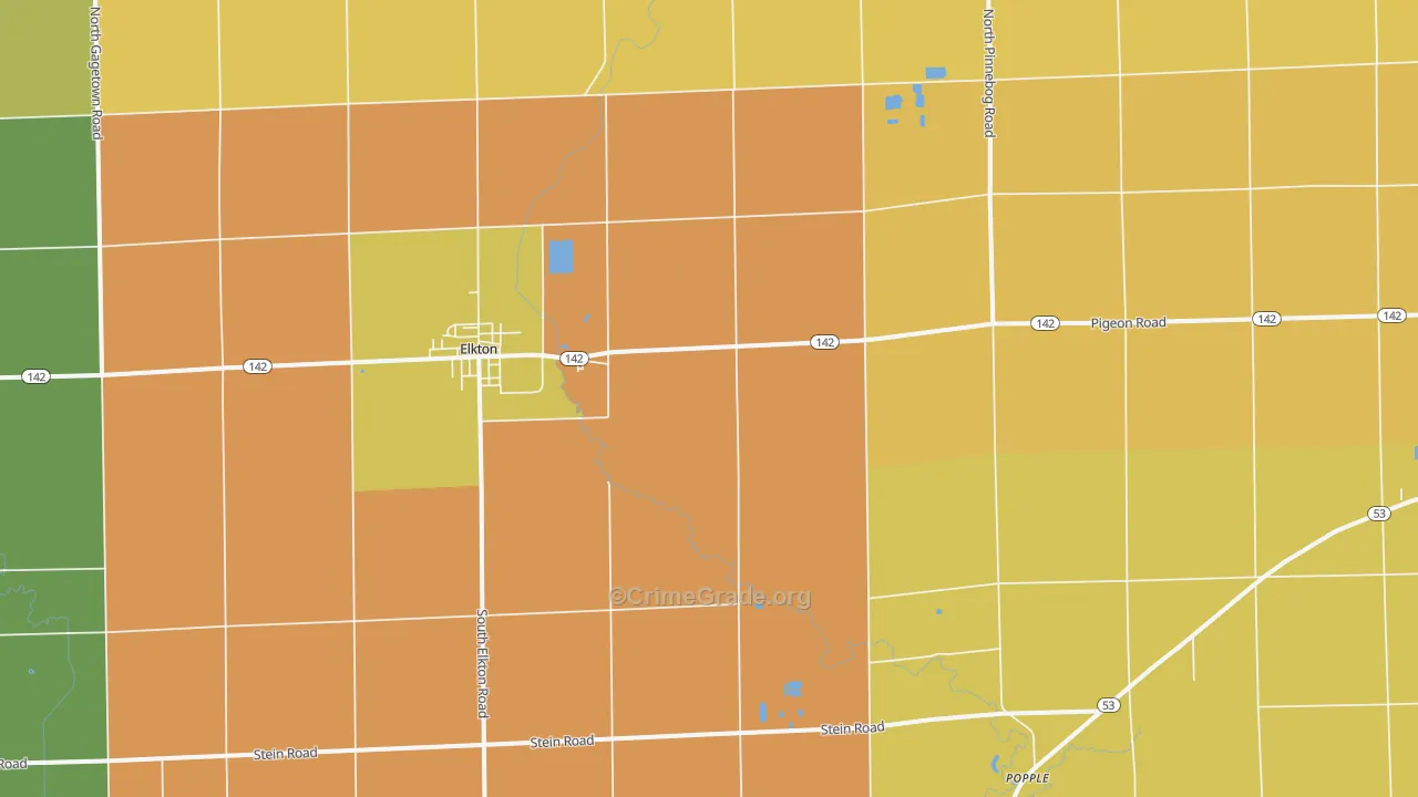Elkton, MI Map of Vandalism Rates