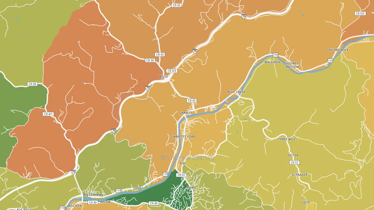 Elkview, WV Map of Vandalism Rates